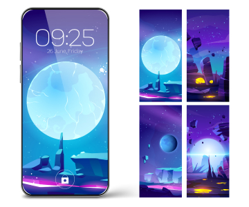 smartphone screens with screensaver